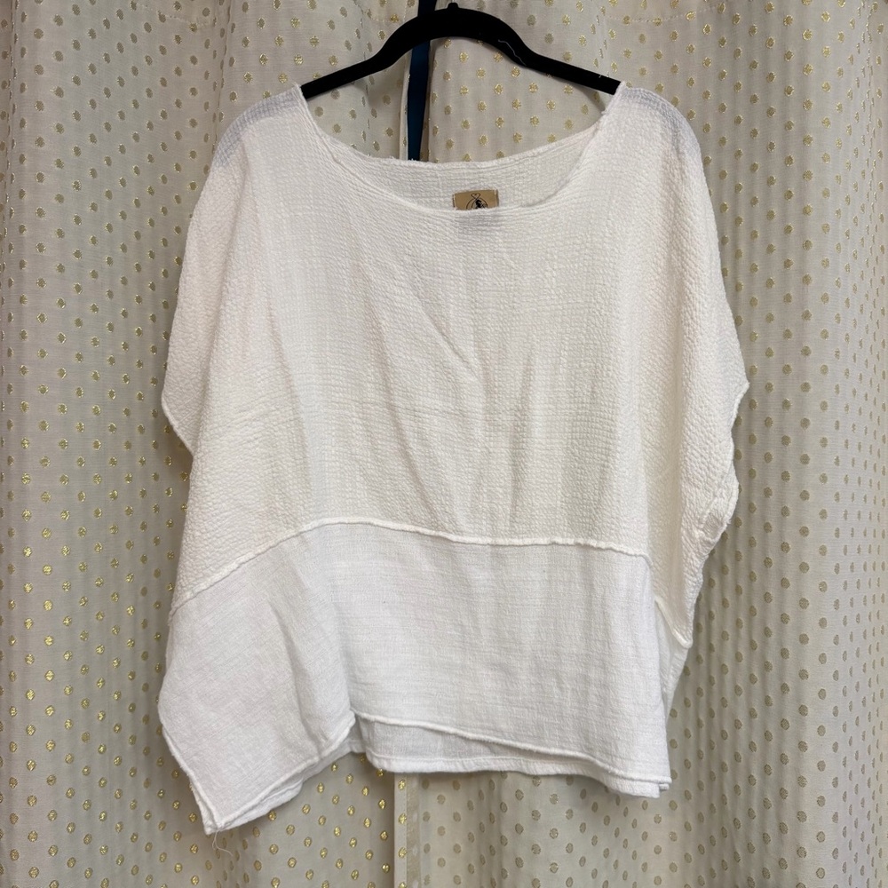 Steel pony cropped gauze top